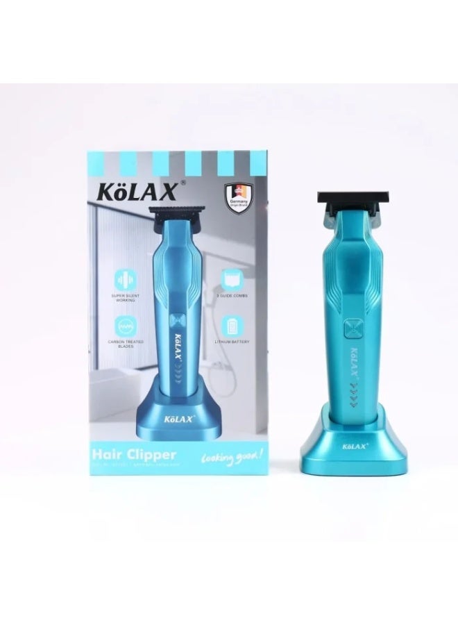 Kolax Professional Zero-Gapped Hair Trimmer for Men - Cordless T-Blade Hair Clippers & Beard Trimmer - USB Rechargeable Barber Grooming Kit - Metallic Blue - Image 2
